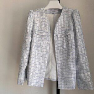 Light Blue Tweed Blazer Jacket